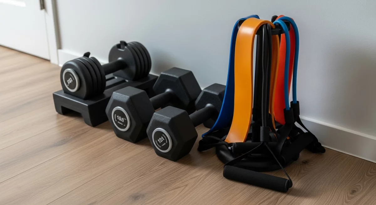 Équipement fitness compact pour s'entraîner chez soi