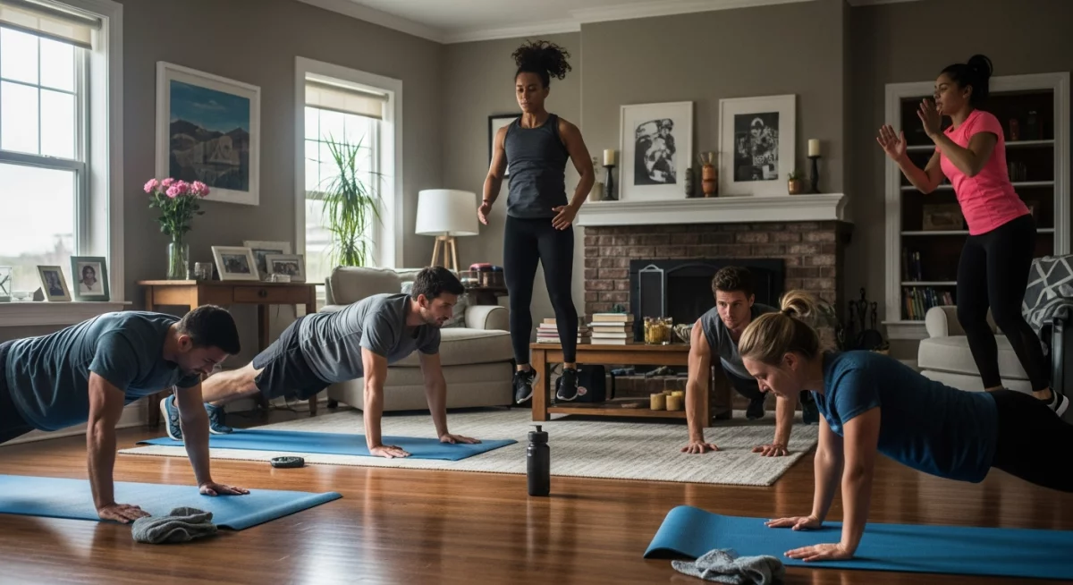 Séance de HIIT training à la maison avec exercices au poids du corps