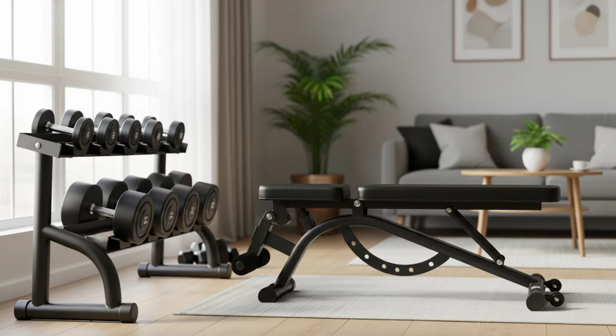 Matériel musculation fitness maison : guide complet 2026 Photos par Gemini