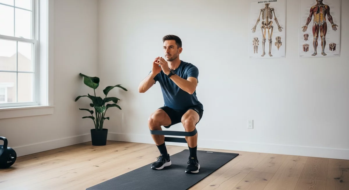 Coureur effectuant des exercices de renforcement musculaire pour les genoux