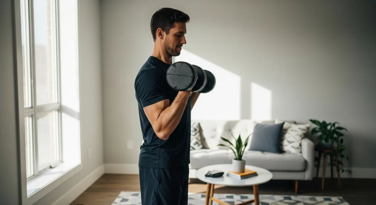 Se muscler avec des haltères à la maison : guide complet 2026 Photos par Gemini