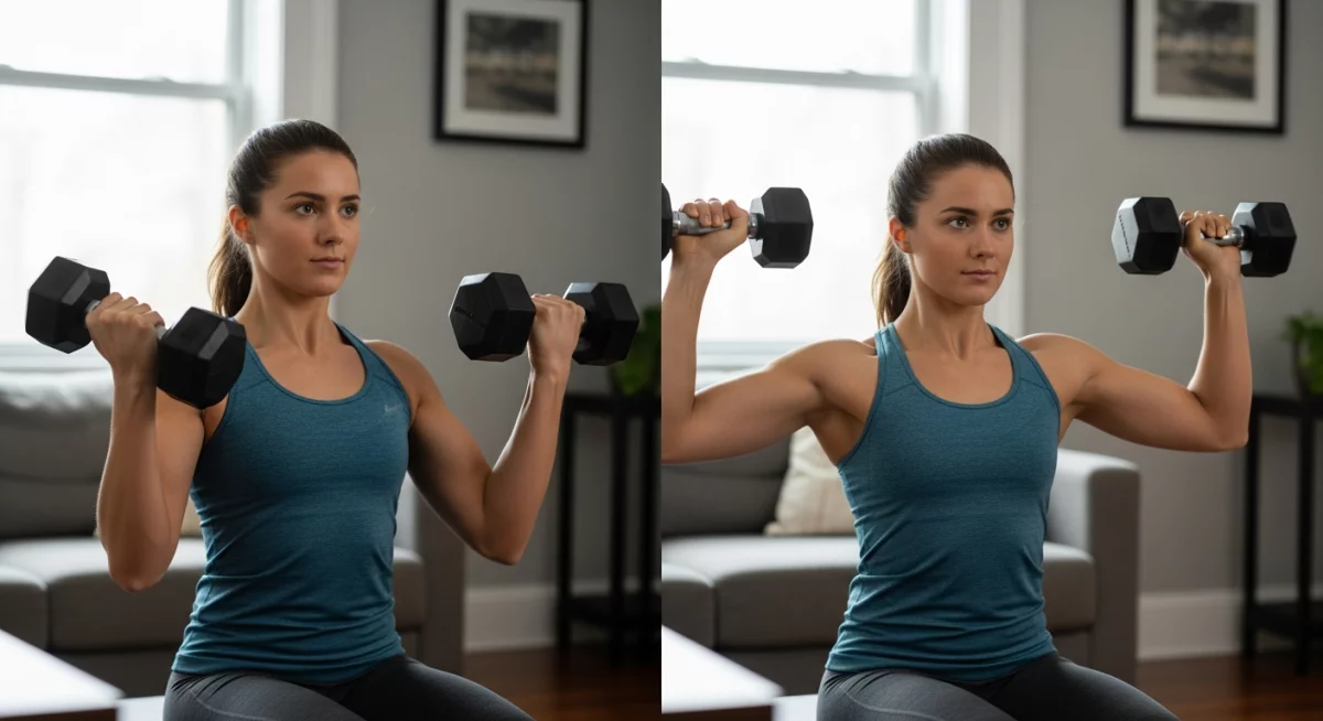Exercices de musculation avec haltères pour le haut du corps à domicile